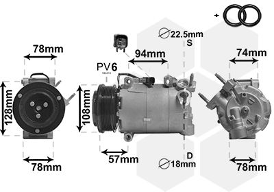 Kompressor, Klimaanlage VAN WEZEL 1800K587