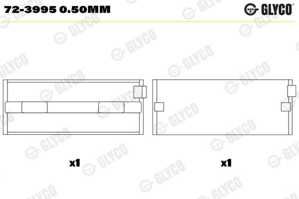 Kurbelwellenlager GLYCO 72-39950.50MM