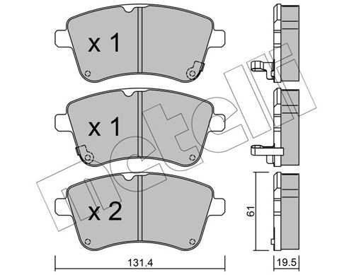 Bremsbelagsatz, Scheibenbremse METELLI 22-0913-0