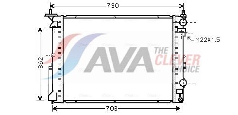 Kühler, Motorkühlung AVA QUALITY COOLING RT2259