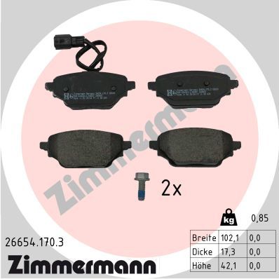 Bremsbelagsatz Bremsbeläge ZIMMERMANN 26654.170.3