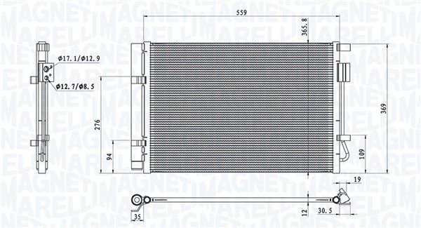 Klimakondensator Klimakühler MAGNETI MARELLI 350203100800