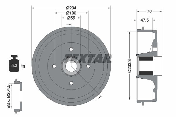 Bremstrommel TEXTAR 94045800