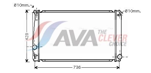 Kühler, Motorkühlung AVA QUALITY COOLING TO2419