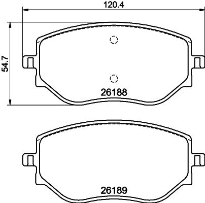 Bremsbelagsatz Bremsbeläge HELLA 8DB 355 040-541