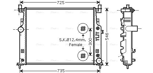Kühler, Motorkühlung AVA QUALITY COOLING ms2458