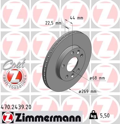 Bremsscheibe ZIMMERMANN 470.2439.20