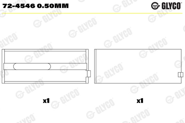 Kurbelwellenlager GLYCO 72-45460.50MM