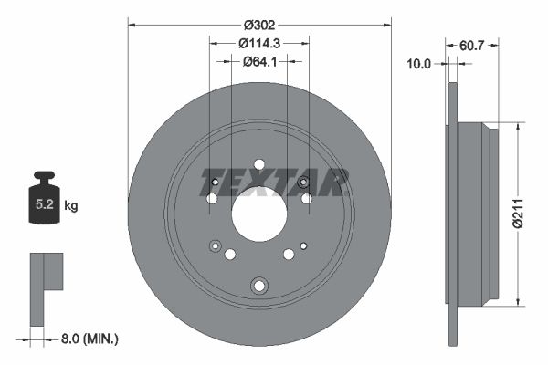 Bremsscheibe TEXTAR 92227203