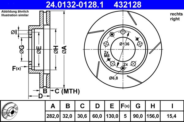 Bremsscheibe ATE 24.0132-0128.1