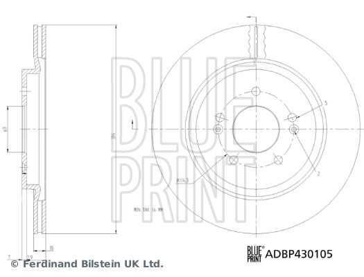 Bremsscheibe BLUE PRINT ADBP430105