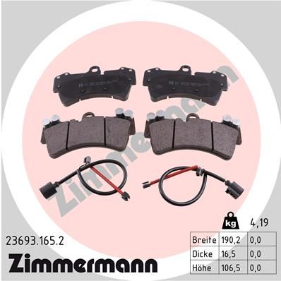 Bremsbelagsatz, Scheibenbremse ZIMMERMANN 23693.165.2