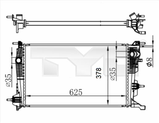 Kühler, Motorkühlung TYC 728-0065-r