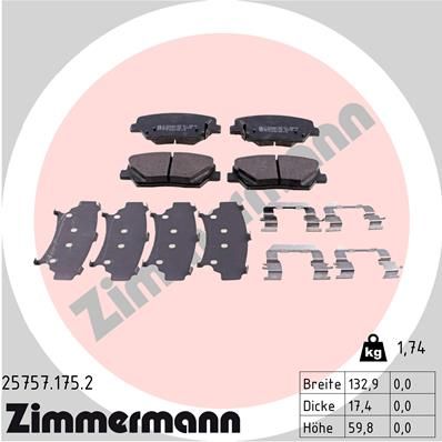 Bremsbelagsatz Bremsbeläge ZIMMERMANN 25757.175.2