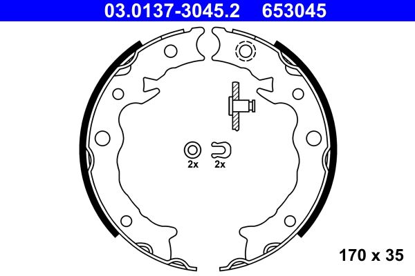 Bremsbackensatz, Feststellbremse ATE 03.0137-3045.2