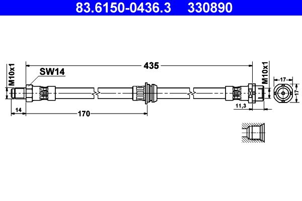 Bremsschlauch ATE 83.6150-0436.3