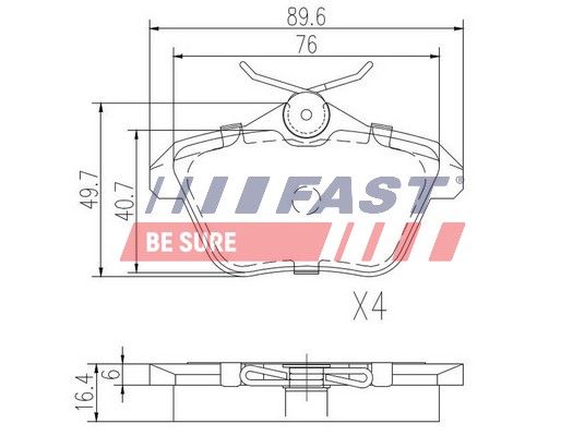 Bremsbelagsatz, Scheibenbremse FAST FT29040