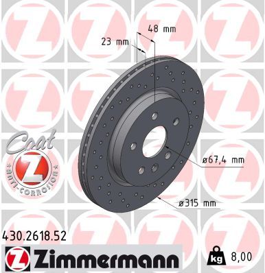 Bremsscheibe ZIMMERMANN 430.2618.52