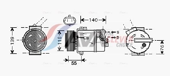 Kompressor, Klimaanlage AVA QUALITY COOLING OLAK451