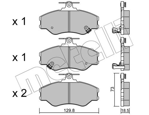Bremsbelagsatz, Scheibenbremse METELLI 22-0366-0