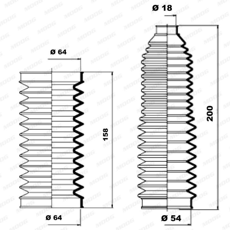 Faltenbalgsatz, Lenkung MOOG K150140