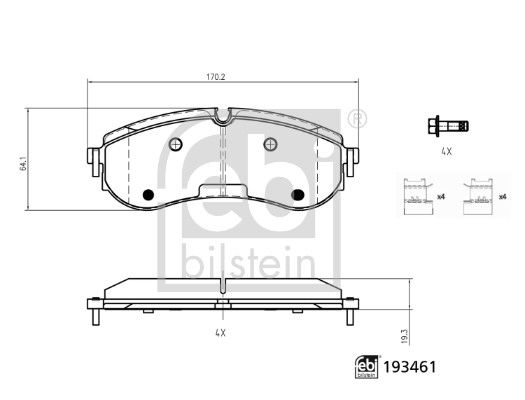 Bremsbelagsatz Bremsbeläge FEBI BILSTEIN 193461