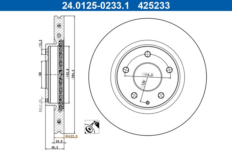Bremsscheibe Ate 24.0125-0233.1