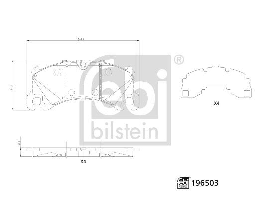 Bremsbelagsatz Bremsbeläge FEBI BILSTEIN 196503