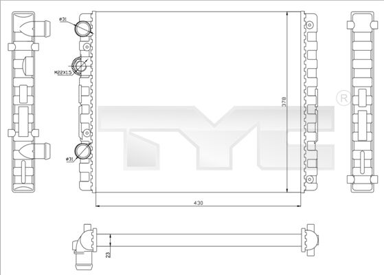 Kühler, Motorkühlung TYC 737-0040