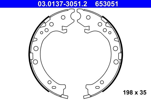 Bremsbackensatz, Feststellbremse ATE 03.0137-3051.2