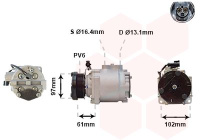 Kompressor, Klimaanlage VAN WEZEL 1800K436