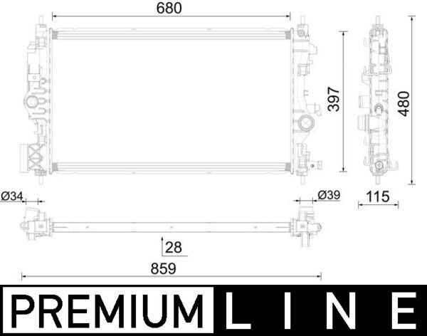 Kühler, Motorkühlung MAHLE CR1697000P