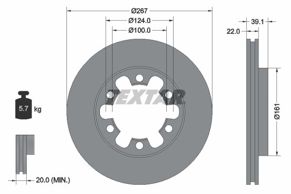 Bremsscheibe TEXTAR 92070100