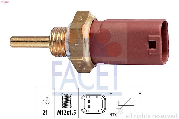 Sensor, Kühlmitteltemperatur FACET 7.3242