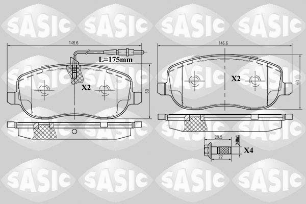 Bremsbelagsatz, Scheibenbremse SASIC 6210029
