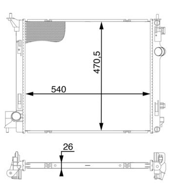 Kühler, Motorkühlung MAHLE CR1595000S
