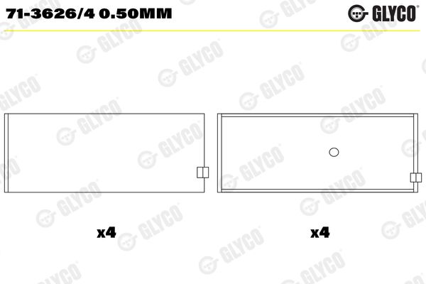 Pleuellager GLYCO 71-3626/40.50MM