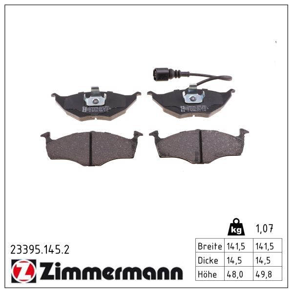 Bremsbelagsatz, Scheibenbremse ZIMMERMANN 23395.145.2