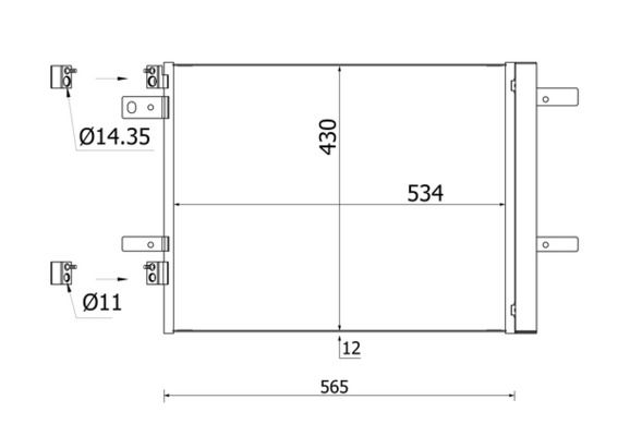 Kondensator, Klimaanlage MAHLE ac 965 000s