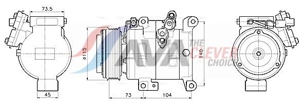 Kompressor, Klimaanlage AVA QUALITY COOLING MZAK303