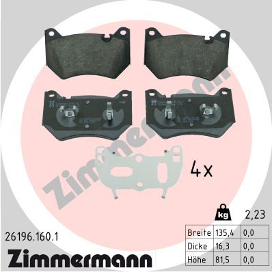 Bremsbelagsatz Bremsbeläge ZIMMERMANN 26196.160.1