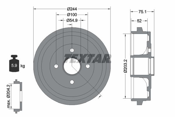 Bremstrommel TEXTAR 94043200