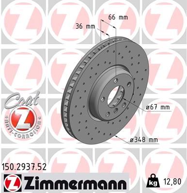 Bremsscheibe ZIMMERMANN 150.2937.52
