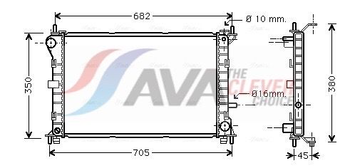 Kühler, Motorkühlung AVA QUALITY COOLING FD2265