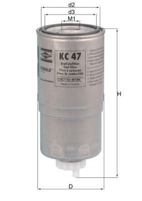 Kraftstofffilter MAHLE KC47