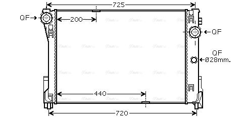Kühler, Motorkühlung AVA QUALITY COOLING msa2474