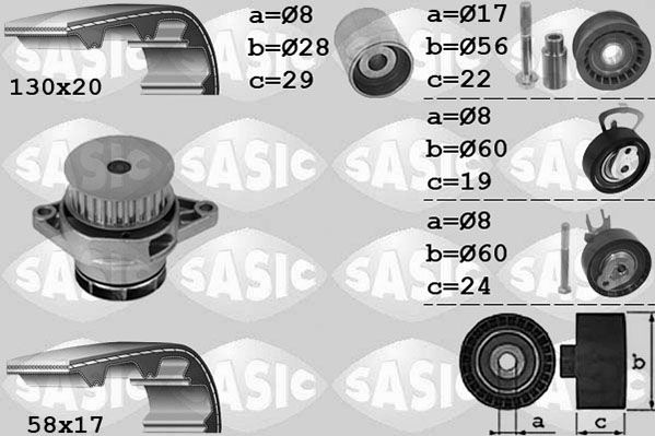 Wasserpumpe + Zahnriemensatz SASIC 3906085