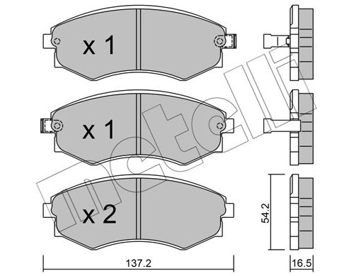 Bremsbelagsatz, Scheibenbremse METELLI 22-0518-0