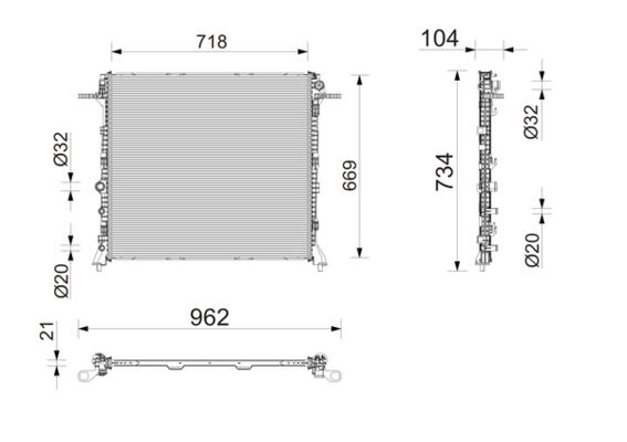 Kühler, Motorkühlung MAHLE CR2868000P