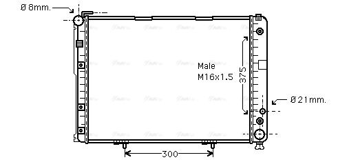 Kühler, Motorkühlung AVA QUALITY COOLING ms2177